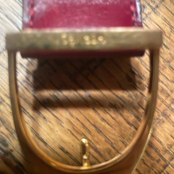Vintage 1960’s Genuine Hermes Burgundy Leatherher Belt with Gold Buckle. size 34 - Picture 2 of 4